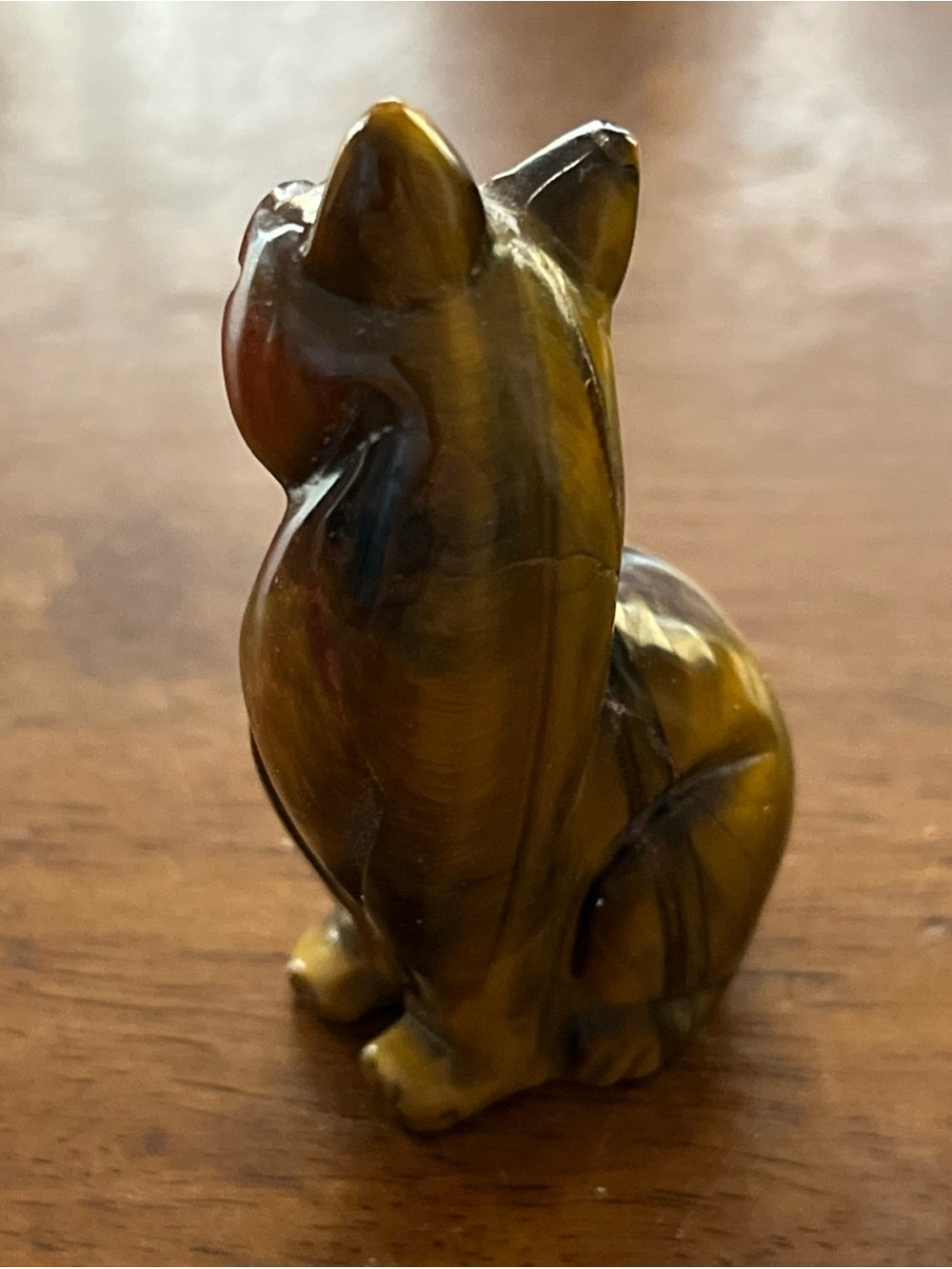 Tiger Eye Cat Figurine Statue Healing Crystal Stone Natural Carved Figurine - Picture 3 of 4